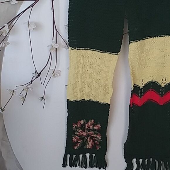 Scarf Hand-Crocheted Boho Bohemian 70s Style Sampler Granny Squares Zig … - Picture 6 of 8